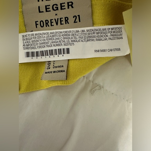 Herve Leger X forever 21 Bandage Crop Top - Women | Color: yellow | Size: L - Picture 5 of 6